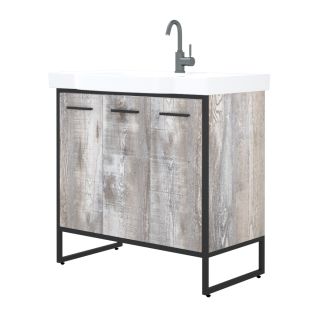 Тумба под раковину Corozo Айрон с корзиной 90см антик/чёрный SD-00000386